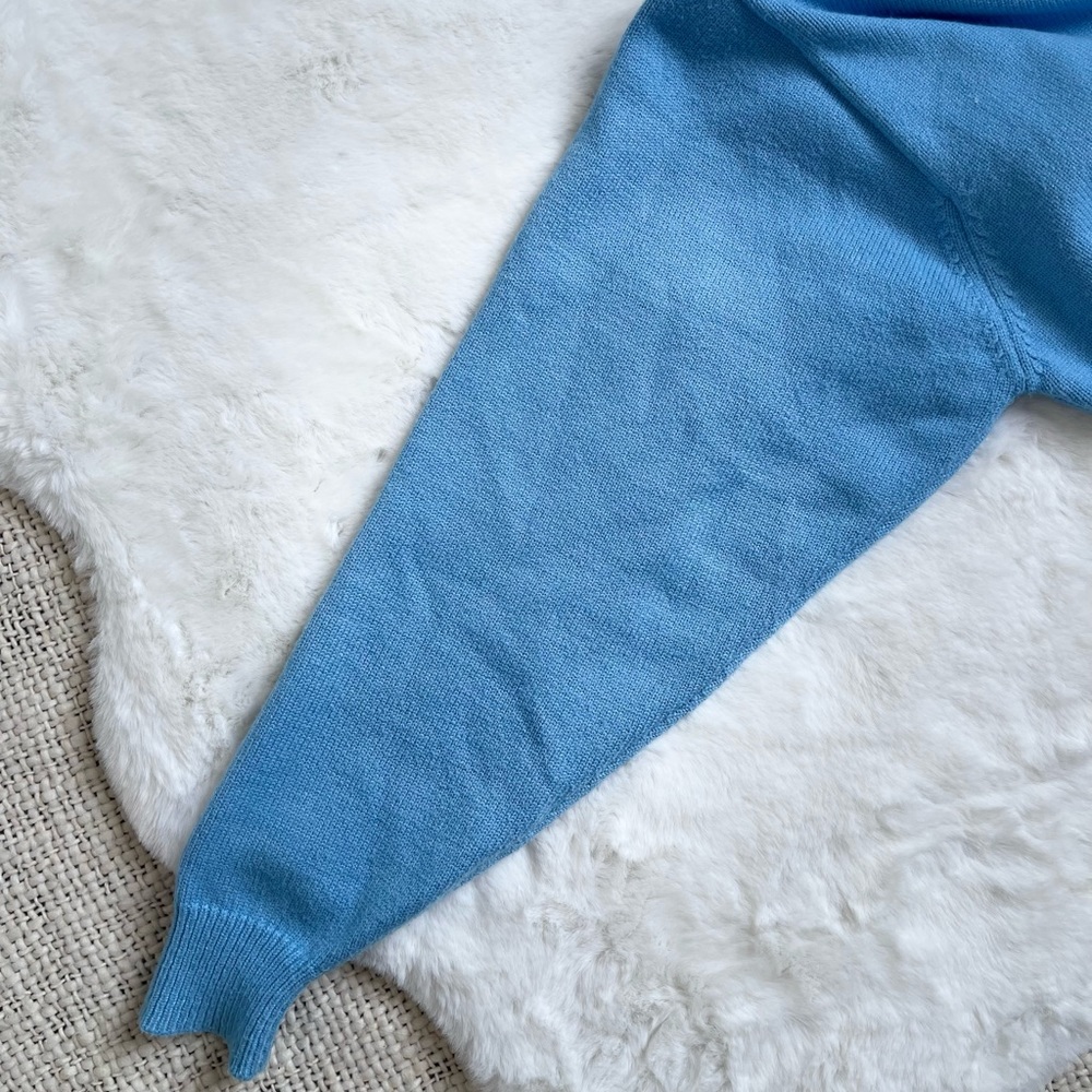 Zara crop knit sweater in sky blue size M with balloon sleeves - Picture 3 of 7